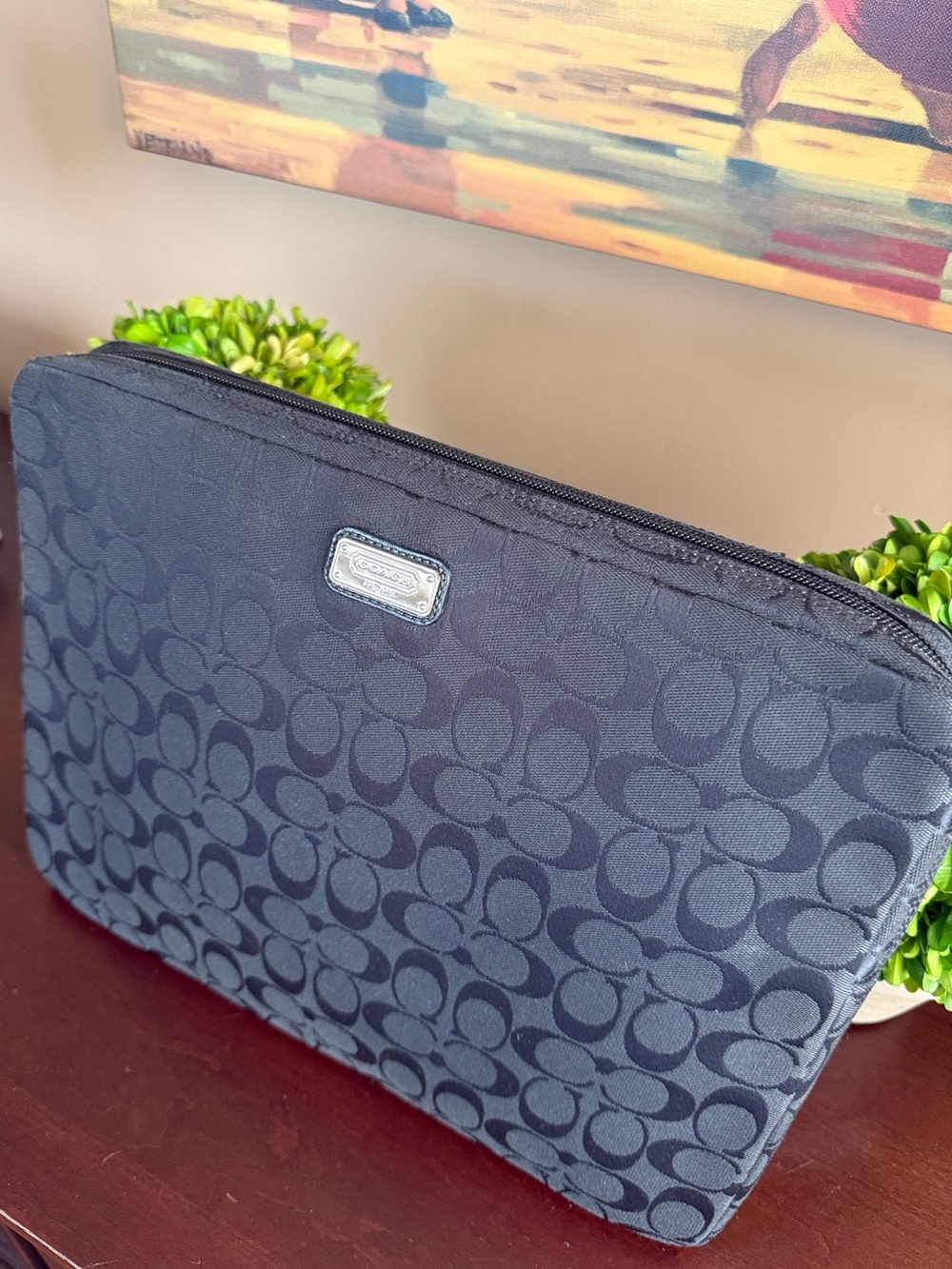 COACH VINTAGE SIGNATURE 🖤BLACK🖤 LAPTOP SLEEVE CASE BAG 🌟EUC🌟 - Picture 5 of 16